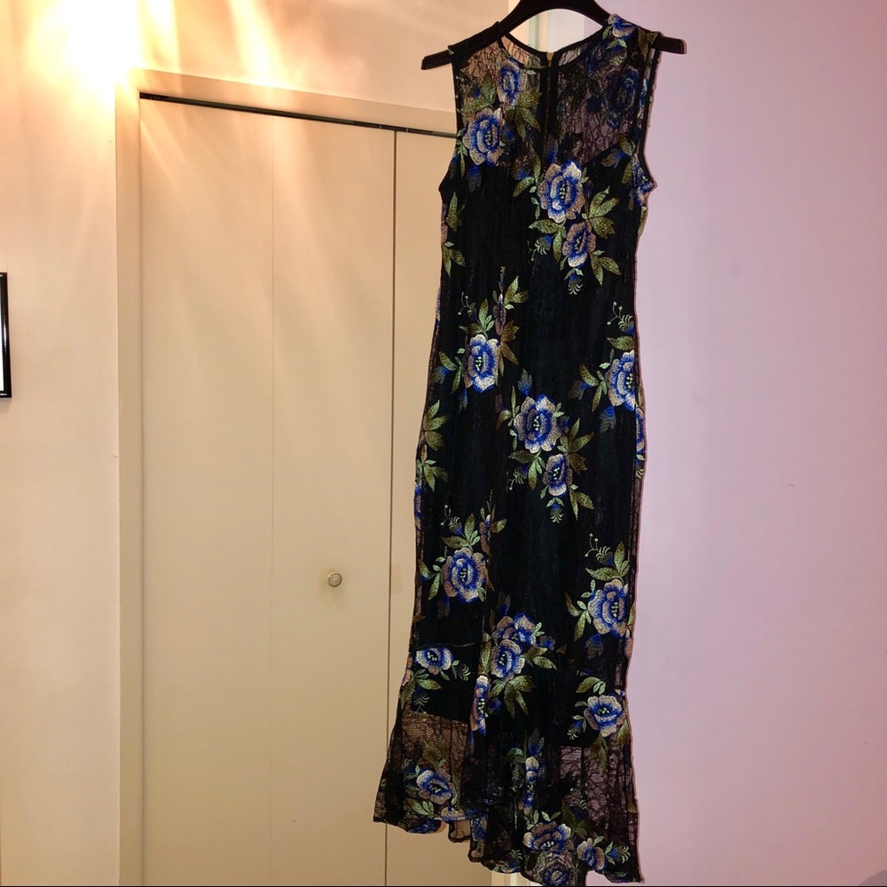 NWT Calvin Klein Black Lace Dress with Detail